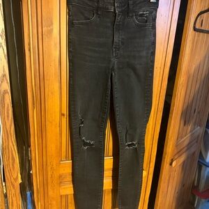 American Eagle Outfitters Black Ripped Skinny Jeans